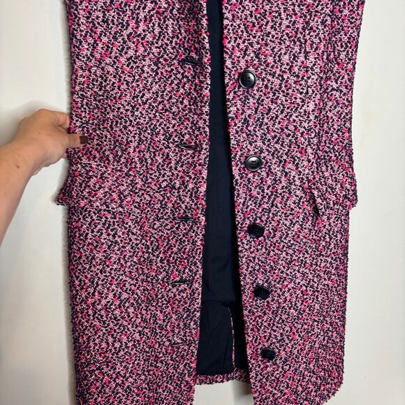 St. John Boucle Tweed Button Down Shirt Dress - Picture 6 of 13